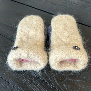 Brand new up cycle handcrafted, wool sweaters into mittens.